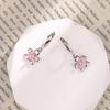 Brincos de Flor de Sorvete Novos e Criativos Transfronteiriços Brincos de Flor de Cerejeira Rosa Fresca com Zircônia