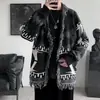 Suéter de estilo ins japonés para hombre y mujer, cárdigan holgado, marca de moda, retro, casual, popular, abrigo de punto de manga larga con cuello en V para otoño e invierno