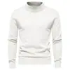 Suéter Gola Alta Liso Masculino Outono/Inverno 2025 Tricô Masculino Camisa Base Verde Militar