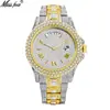 Reloj Missfox Moda Doble Calendario Negocios Completamente Incrustado en Diamantes Hombres Reloj Hiphop