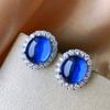 Joyería Zhuang Sheng siembra de hielo fluorescente denier sangre de pichón azul cristal puntiagudo jade de cara lisa traje colgante 13*18-10*12