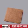 Cartera tarjetero estilo japonés para hombre, cartera corta ultradelgada, cartera de piel suave con múltiples ranuras para tarjetas, admite personalización