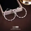Pendientes de Aro Grandes Bañados en Oro Real sobre Plata Estilo Francés Brillantes de Circonio Geométricos Irregulares Pendientes Minimalistas de Nicho