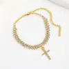 Amazon Comercio Exterior Joyería Personalizada Playa Rombo de Diamante Tobillera Moda Strass Colgante de Cruz Joyería para el Pie para Mujeres