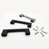 Tirador de asiento de aleación de tubo redondo de acero inoxidable para armario, cajón, muebles, accesorios de hardware, tirador de puerta negro