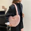 Bolsos transfronterizos2023 nuevo otoño e invierno color de contraste portátil bolso de hombro bolso de axila simple casual Bolso de felpa avanzado