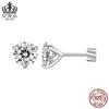Evelle Commuter Aretes de Diamantes Mosan para Mujer Plata de Ley s925 Chapado en Platino Simples Clásicos de Cuatro Garras para Mujer