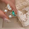 Moda Diseño Único Perla de Agua Dulce Anillo Abierto para Mujer Alto Sentido Concha Amor Dulce Ajustable Adelgazante Anillo de Dedo