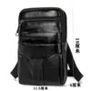 Nova Bolsa de Cintura de Couro Genuíno para Celular Masculina, Bolsa Transversal Multifuncional à Prova d'Água de Couro Bovino de Primeira Camada, Pochete de Cintura Business para Usar no Cinto