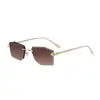 [Personalizado] Gafas de sol para mujer, Gafas sin montura poligonales de alta gama para hombre, Gafas retro de corte de diamante transfronterizas