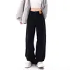 Jeans Rectos Negros Estilo Americano para Primavera y Otoño Mujer Otoño 2025 Nuevos Pantalones de Pierna Ancha Sueltos High Street