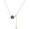 Collar de Flor de Té Negro Suave Francés para Mujer, Diseño Nicho Moderno Ins, Sensación Elegante, Retro, Collar de Diamantes, Cadena para Clavícula para Mujer