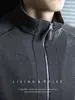Design Raglan DesconstruídoCardigã Masculino Minimalista com Gola Alta e Zíper Outono/Inverno Old Money Pesado Grosso Moletom Casual