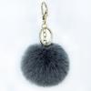 Llavero con colgante de bola de pelo de conejo Rex de imitación de 8 cm, venta al por mayor de fábrica, para bolso de piel de mujer, accesorios para coche