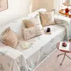 Capa de Sofá de Seda Gelada com Estampa Pastoral Refrescante e Jacquard de Borboleta Fresca, Cobertura Completa, Universal para Decoração de Sala de Estar, Capa à Prova de Poeira