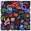 50 adesivos neon atacado criativo caderno mala skate copo d'água à prova d'água adesivos decorativos grafite