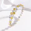 Pulsera para Mujer Moda Europea y Americana Ins Pulsera Nicho Transfronteriza Joyería Pulsera de Acero Inoxidable para Mujer Circonita de Color Diamante Completo Apertura
