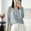 Nuevo cárdigan de punto con cuello en V para mujer Otoño/Invierno 2026, suéter abrigo fino de manga larga ajustado, top estilo coreano para usar en capas