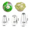 Boquilla para decorar sin costuras forma de hierba 3 piezas set acero inoxidable boquilla para decorar crema herramientas para hornear DIY