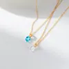 Collar Colgante Forma de Gota Incrustado con Diamantes de Plata S925 Nalan, Diseño Exquisito y Sencillo de Nicho, Cadena Brillante para Clavícula con Diamantes Y02787