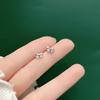 Pendientes de plata 990 con forma de lazo 2024 nuevas explosiones moda temperamento Corea del Sur agujero de oreja mini pendientes para estudiantes