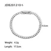 Elegante pulsera de acero inoxidable color plata con circonita de estilo europeo y americano para mujer, joyería de lujo ligero de alta gama, accesorio de acero de titanio que no se decolora
