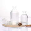 Botella de Aromaterapia de Vidrio con Patrón Vertical Romano 50ml100ml Difusor de Ratán sin Fuego Botella Vacía de Fragancia para Hotel