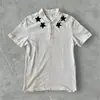 Top de Rua Feminino de Verão Vintage Ins Estampa Pentagrama Camisa Polo de Manga Curta Moda Estilo Gótico Camiseta de Manga Curta