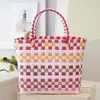 Bolsa de Playa Versátil, Cesta de Verduras, Bolsa de Regalo, Bolsa Cuadrada, Bolso de Mano de Gran Capacidad, Bolsa Tejida, Bolsa de Compras para Mujer