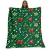 Bestseller transfronterizo de Amazon: Manta de franela con estampados de alce, bruja y calabaza para doble festividad, sofá, fiesta de Navidad