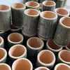 Tubo de bambú con tapa Vaporera de tubo de bambú para arroz Vaporera de tubo de bambú para arroz Tubo de bambú para té con leche helado Vaso de agua de bambú fresco
