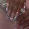 Peças de Unha Quentes Transfronteiriças Estilo Europeu e Americano Manicure Francesa Patch Pó Cor de Contraste Preto Explosões de Comércio Exterior Unhas Postiças Produtos Acabados