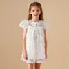 Sitio Independiente Transfronterizo Vestido de Princesa con Cuello de Muñeca y Mangas Abullonadas con Flores 3D para Niñas de Verano Vestido de Hada de Amazon