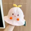 Chapéu de Bebê Fofo Desenho Animado Chapéu de Pescador para Bebê Outono e Inverno Estilo Fino Proteção da Fontanela para Bebês Pequenos Chapéu Balde com Cordão Ajustável