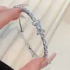 Pulsera Abierta de Zirconia de Trigo Super Brillante con Lazo para Mujer, Pulsera de Moda Personalizada de Gama Alta, Exquisita Pulsera de Nicho de Lujo Ligero