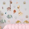 Pegatinas de pared con dibujos de animales, elefantes, nubes y arcoíris, combinación gratuita, jirafa, dibujos animados, papel pintado decorativo para habitación infantil, autoadhesivo