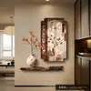 Pintura Decorativa para el Recibidor, con Caquis Simbolizando la Buena Fortuna, Adecuada para Colgar en el Pasillo o Corredor, Nuevo Estilo Chino con un Toque de Lujo, Mural Combinado para la Entrada