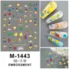 Novos Adesivos 5D Embossados para Nail Art Adesivos de Natal Boneco de Neve Floco de Neve Papai Noel Desenho Animado Estéreo Adesivos Adesivos para Unhas