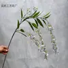 Flor Artificial Jasmim de Seda Flor Falsa Flor de Seda de Alto Padrão Flor de Estilização Material para Flores Layout de Cena Planta Artificial com 4 Galhos Longos