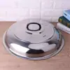 Tampa de Wok Espessada Aprofundada de Aço Inoxidável com Borda Elevada Tampa de Panela de Sopa Tampa de Panela Grande de Ferro Tampa Aquecedora de Aço Inoxidável