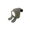 Conjunto de Gorro y Bufanda Todo en Uno para Niños Otoño e Invierno Cálido y a Prueba de Viento Rayado Tejido de Lana Gorro con Protección para Orejas de Bebé para Niños y Niñas