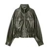 ¡Orden de exportación! AliExpress moda europea y americana transfronteriza, artículo de moda, venta al por mayor, chaqueta de efecto piel ajustada con cuello alto