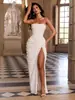 Otoño 2026 Nuevo Vestido de Noche Antideslizante Espina de Pescado Color Sólido Sexy sin Tirantes para Mujer Europeo y Americano Amazon