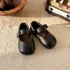 Zapatos de cuero estilo coreano retro para niñas con temática de bosque 2026 primavera y otoño nuevos zapatos de princesa con velcro de suela blanda para niños mayores