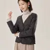 2025 Nueva Chaqueta de Plumas de Ganso Otoño e Invierno para Mujer, Forro Delgado, Ajuste Ceñido, Prenda Interior Versátil, Manga Larga, Base Cálida