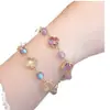 Nuevo brazalete de trébol gris amatista natural luz de luna diseño simple de nicho de lujo ligero regalo para novia
