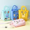 Monedero de silicona con forma de cueva cuadrada para niños, bolso cruzado para caminar, divertido y bonito bolso de silicona para cambio.