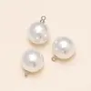 Colgante de perla de imitación ABS con un charm de perla circular, adecuado para manualidades DIY, ropa, bolsos y accesorios decorativos