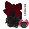 Peluca para niños cola de caballo corta volumen rizado cola de caballo lazo nudo cola de caballo lindo accesorios para el cabello de princesa accesorios para la actuación cabello