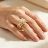 Fornecimento exclusivo transfronteiriço para o Wish: anel em forma de gota com coração microincrustado mais vendido. Atacado de joias para e-commerce transfronteiriço europeu e americano